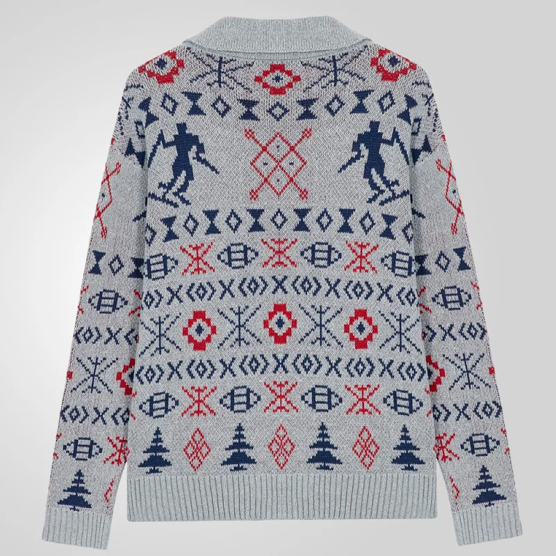 Uveng Uveng And Winter New Men's Wear Long-Sleeved Silk Knitted Shirt Single-Drentoned Sweater Jacket SY0086