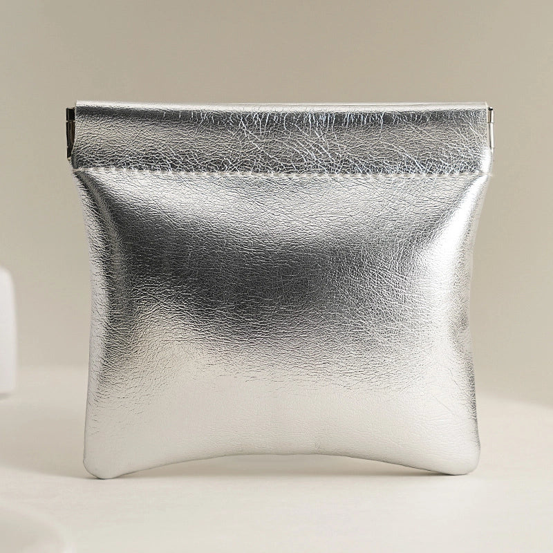 Basic Solid Color Pu Leather Square Makeup Bags