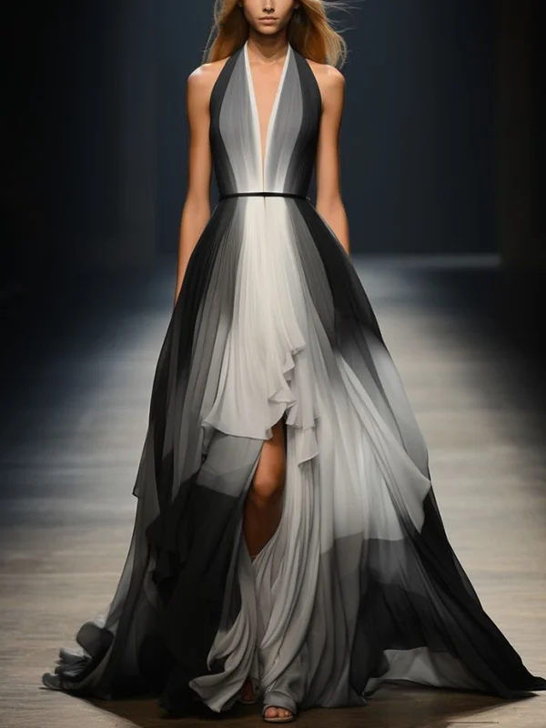 Halter Gradient Maxi Dress