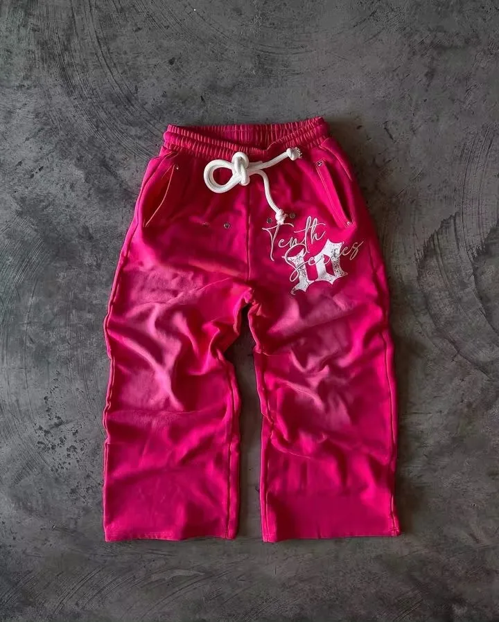 Spinkrin Casual Outfits Spring: Y2K Embroidered Letter Pink Hoodie Set  