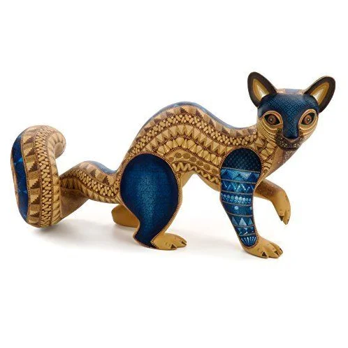 Badger Oaxacan Alebrije Wood Carving - Nestor Melchor