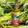 Outdoor Tiki Statue Garden Deco with Solar Light Hawaiian Tiki Ornament (Blue)