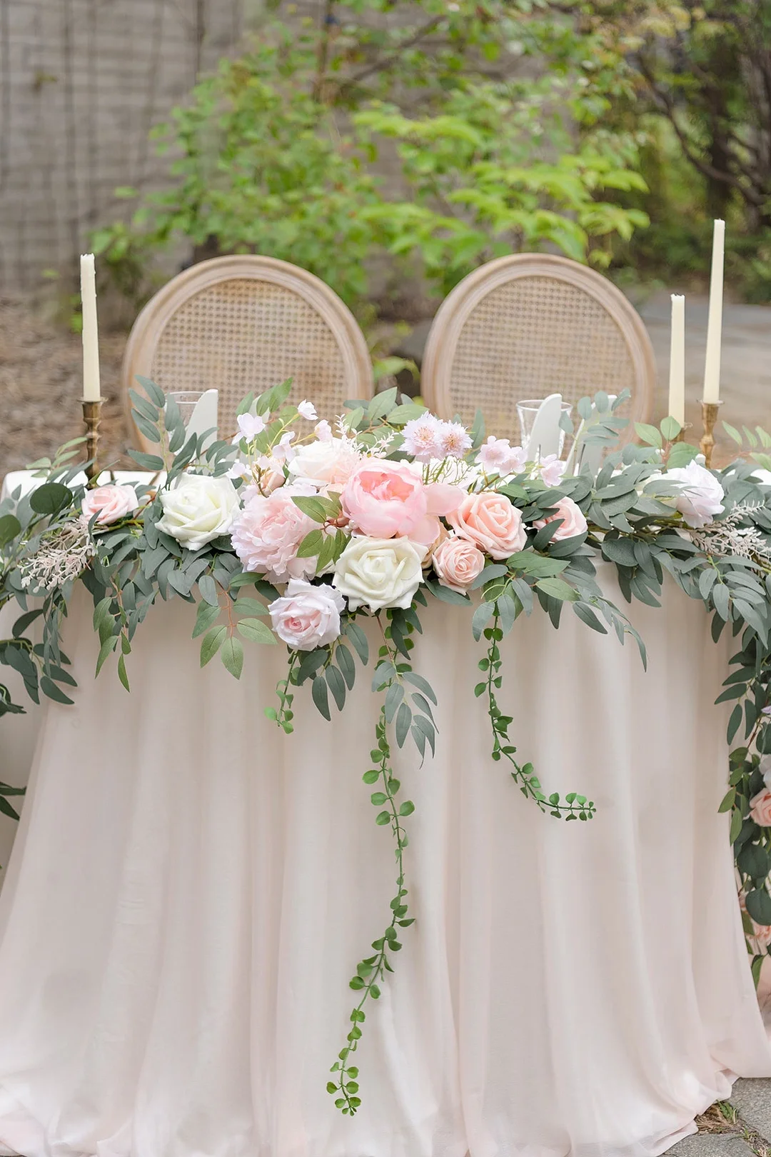 Head Table Flower Garland in Blush & Cream