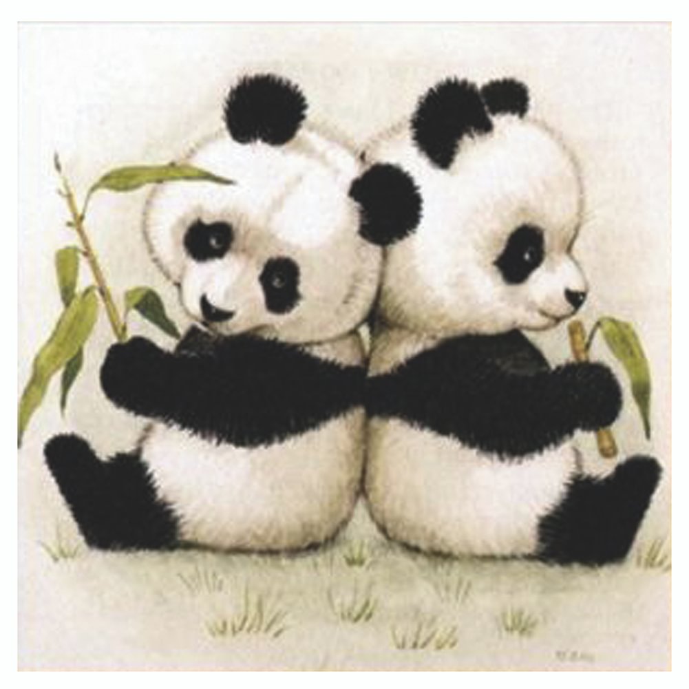 Diamond Painting - Round Drill - Partial Drill - Lovely Panda(30*30cm)