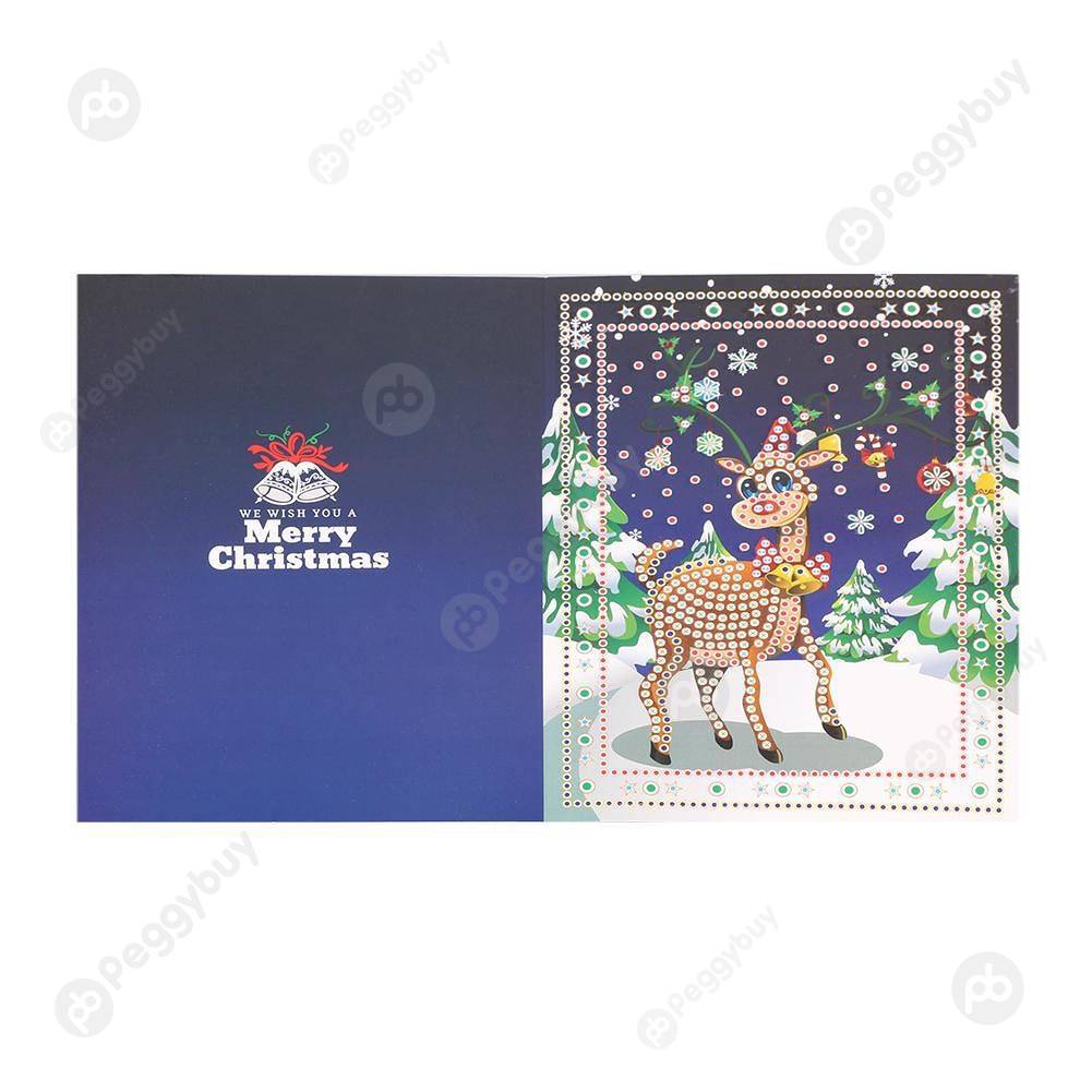 

Christmas Elk-Creative Diamond Greeting Card, 501 Original