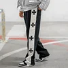 Cross Contrast Print Pocket Flared Trousers