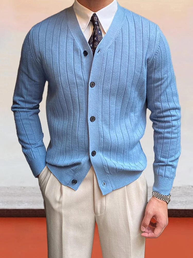 Elegant V-Neck Knit Cardigan QueenFunky