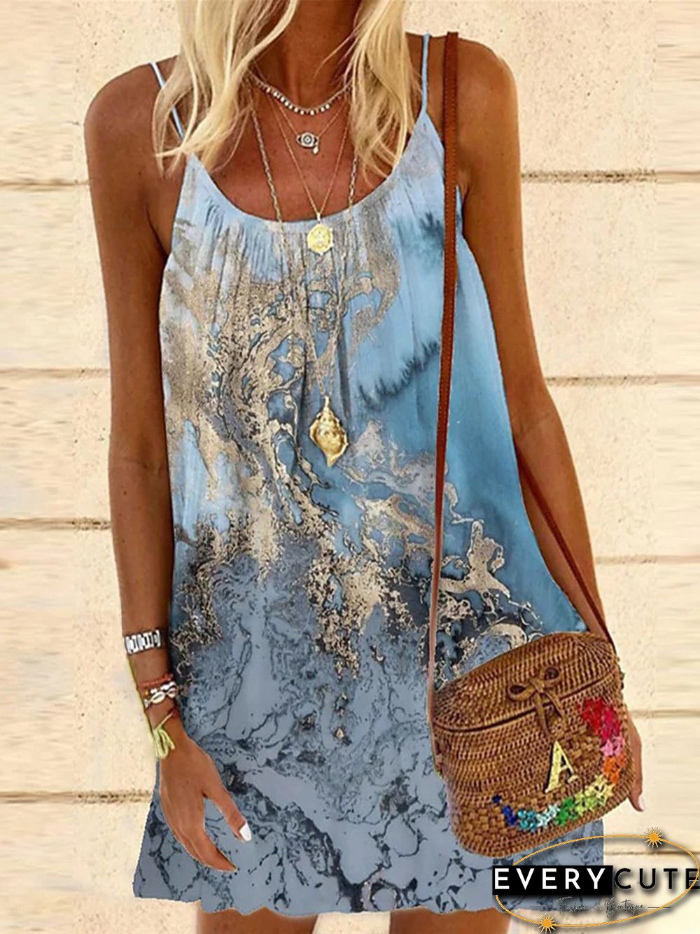 Sea Casual Vacation Spaghetti Loosen A-line Dresses