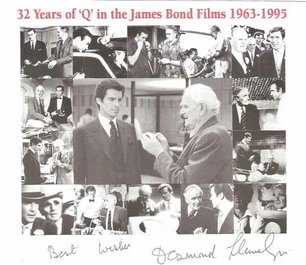 DESMOND LLEWELYN (+) 007 JAMES BOND AUTHENTIC AUTOGRAPH LEGENDARY 32 YEARS OF Q