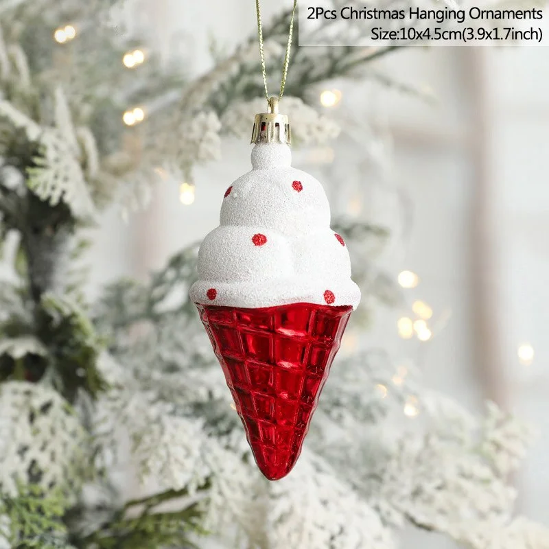 2pcs Christmas Tree Hanging Pendant Ornaments Merry Christmas Decorations For Home Happy New Year Kids Gift Xmas Navidad Noel
