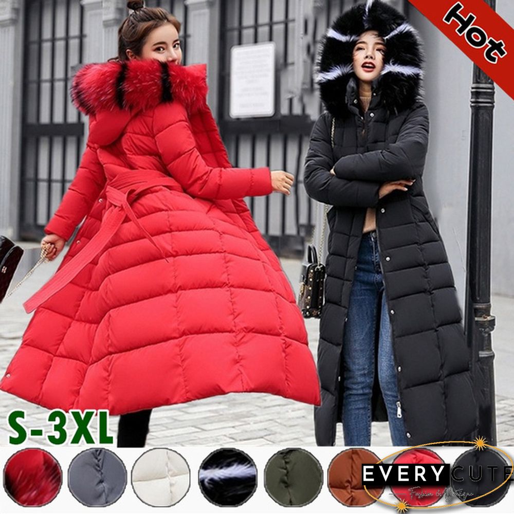 Womens Winter Fashion Coats Parkas Jackets Casual Hooded Down Mid-Length Removable Fur