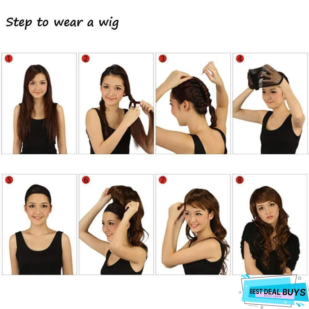 Long Curly Hair Big Wave Gradient Color Chemical Fiber Headgear