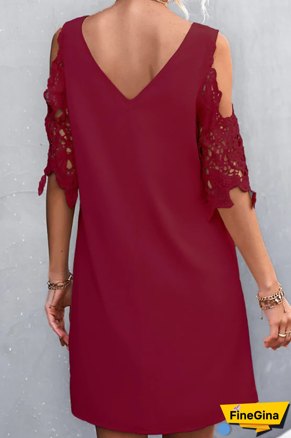 Casual Solid Split Joint V Neck Straight Dresses(3 colors)