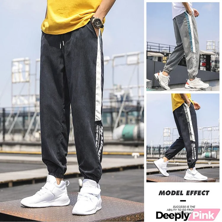 Men Plus Size Casual Mid Waist Drawstring Loose Jogger Pants