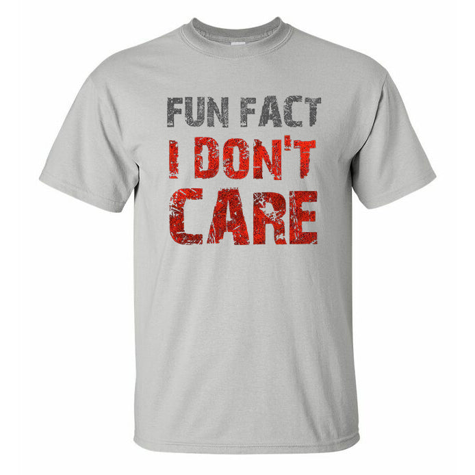 Fun Fact I Don't Care Letter Printed T-shirt WOLVES