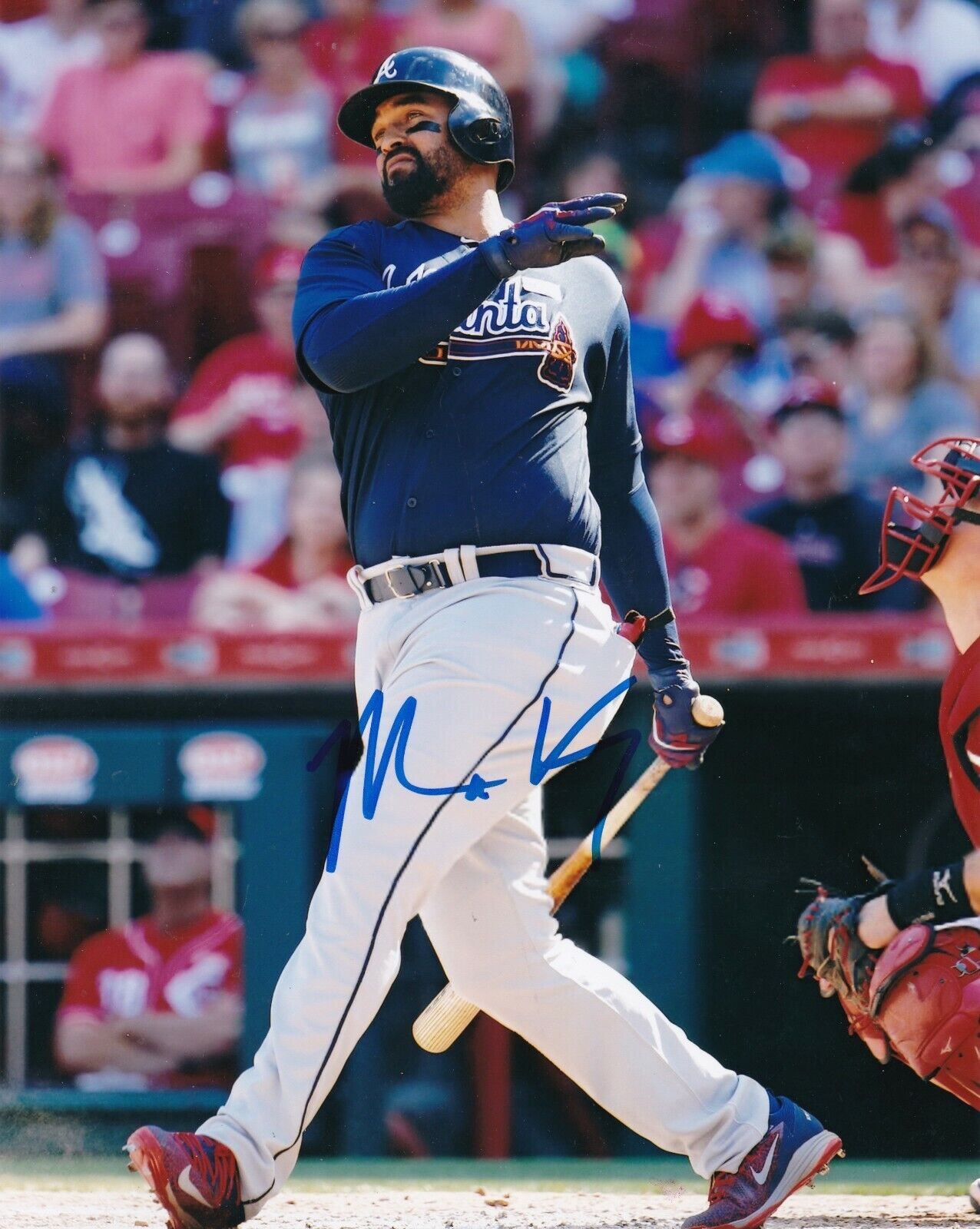 MATT KEMP ATLANTA BRAVES ACTION SIGNED 8x10