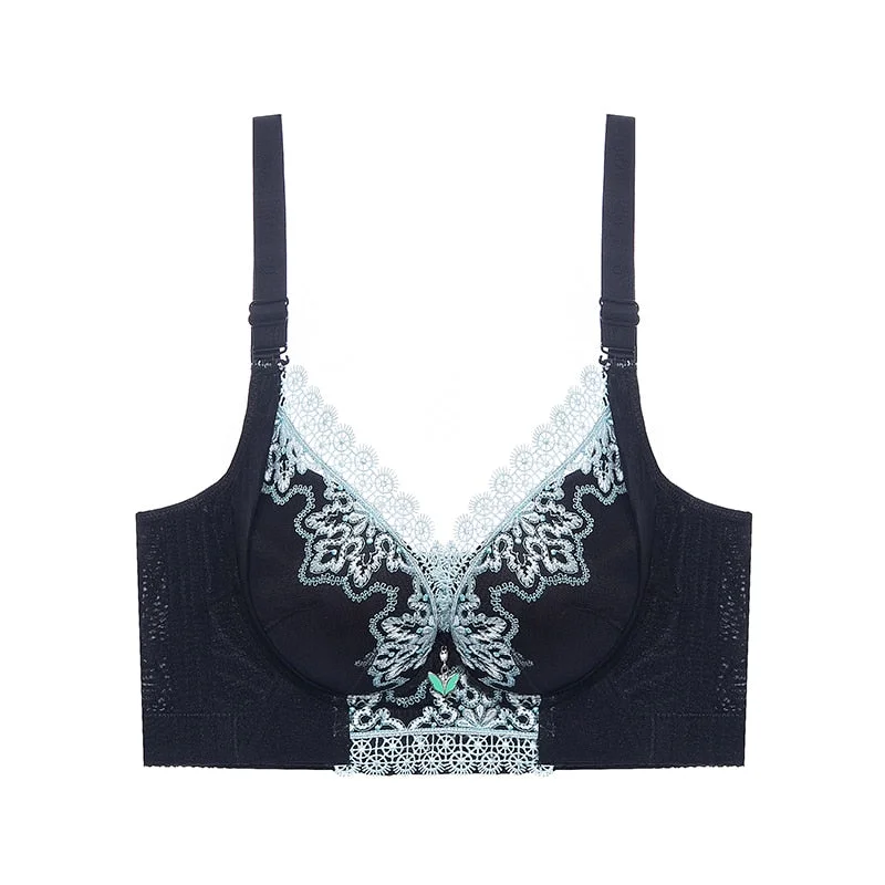 FallSweet Plus Size Bras For Women Lace Embroidery Bra No Wire Lingerie Sexy Womens Underwear