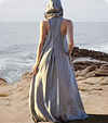 Linen Hoodie Sleeveless Kaftan Dress
