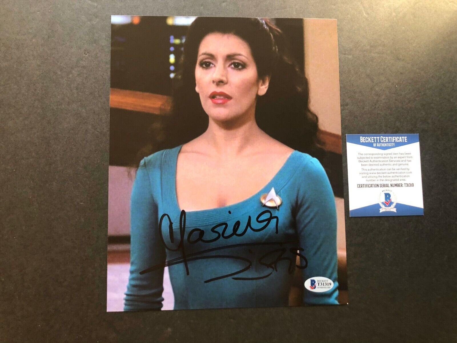 Marina Sirtis Hot! signed autographed Star Trek 8x10 Photo Poster painting Beckett BAS coa