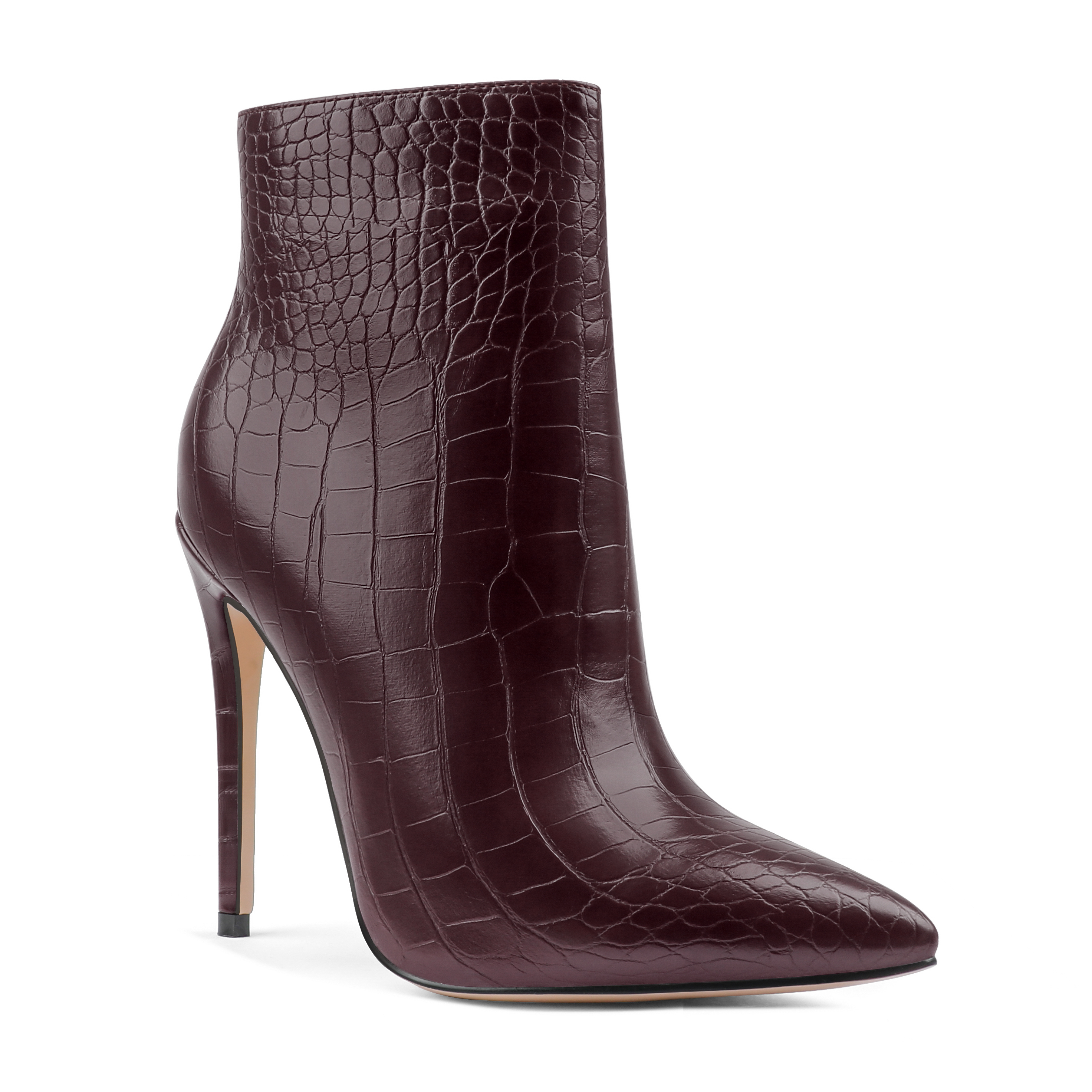 120mm Women's Ankle Boots Closed Pointed Toe Stilettos Autumn Dress Booties-MERUMOTE