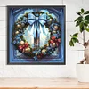 Diamond Painting -DIY Round Drill Xmas Wreath Stained Glass