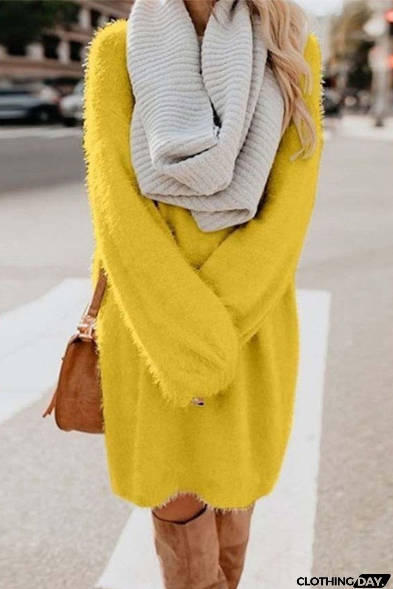 Sweet Solid Solid Color O Neck A Line Dresses