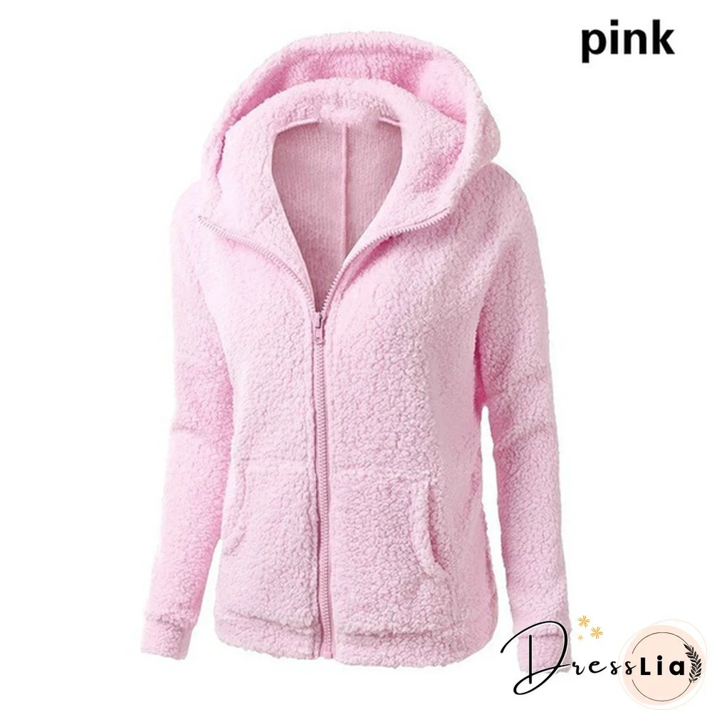 Woman Clothes Warm Autumn Winter Thicken Fleece Coat Zip Up Hooded Slim Parka Jacket Overcoat Woman Hoodie Plus SizeS-5XL