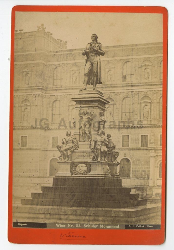 Vienna, Austria - Original 19th Century Cabinet Card Photo Poster painting - Schiller Monument