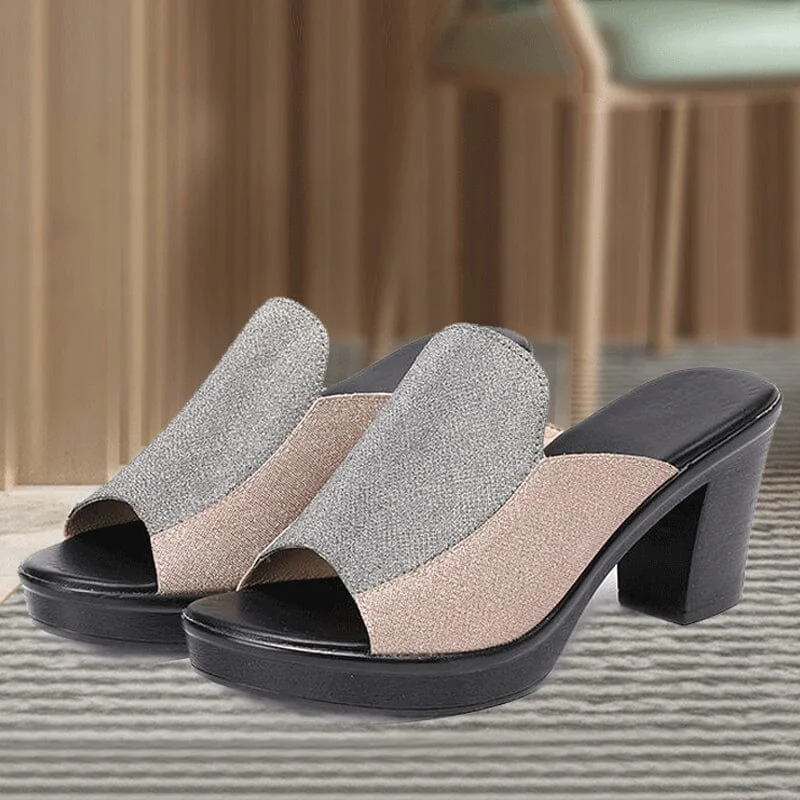 High-heeled Fashion Open Toe Flip Flop Slippers