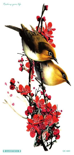 Free shipping colorful flower tree tattoo design temporary tribal sexy body tattoo sticker shoulder arm leg waterproof tattoo.