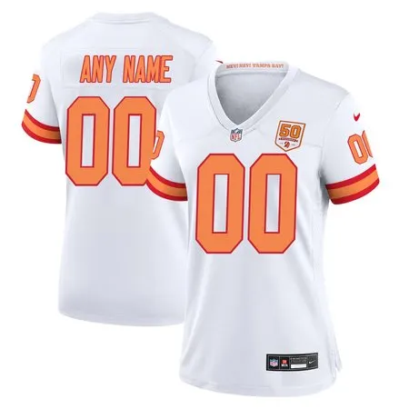 Women's '76 Tampa Bay Buccaneers Custom White 50th Season Game Jersey