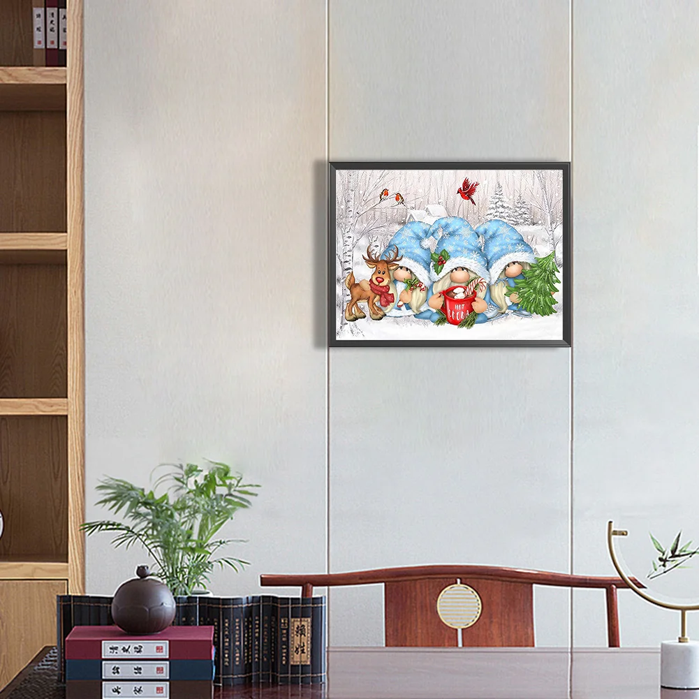 Diamond Painting - Full Square Drill - Winter Gnome(Canvas|40*30cm)