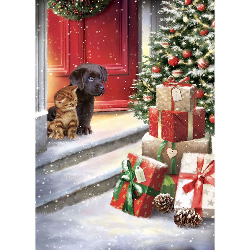 

Christmas Puppy - Round Drill Diamond Painting - 30*40CM, 501 Original