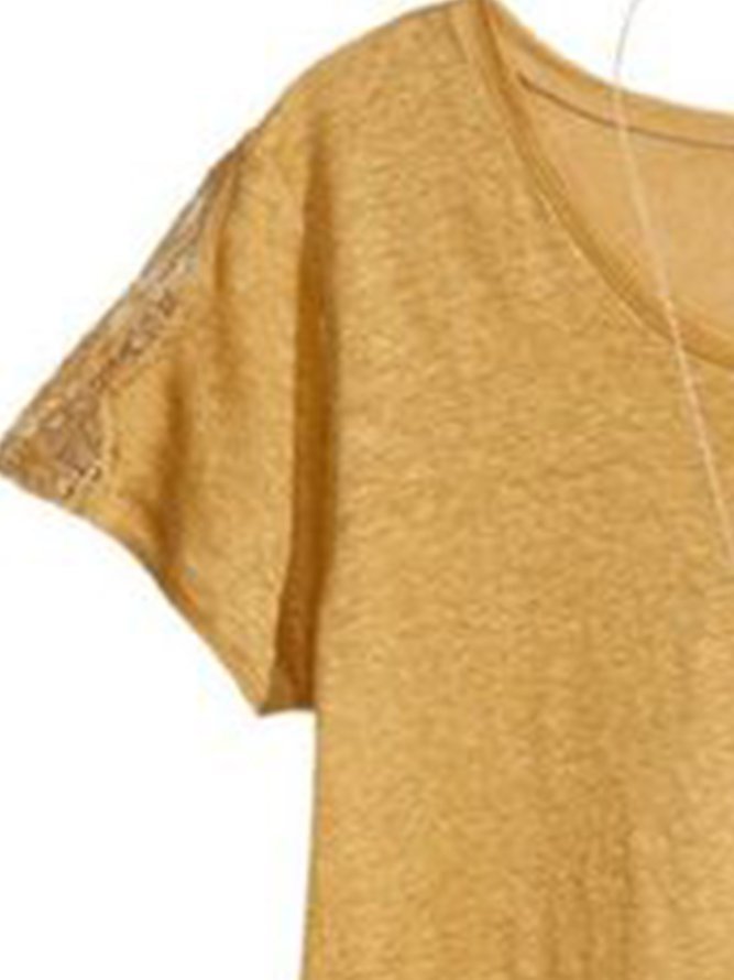 Yellow Cotton Casual Shirts & Tops