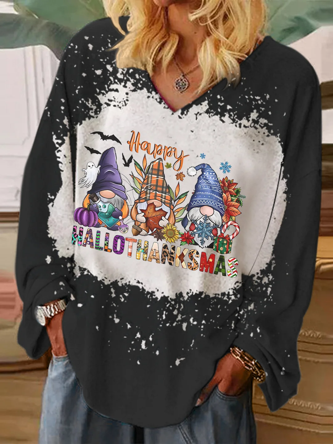 Happy Hallothanksmas Holiday Tie Dye Shirt