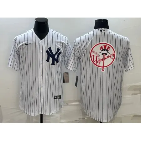 Men's New York Yankees White Team Big Logo Cool Base Stitched Baseball Jersey 2A9M