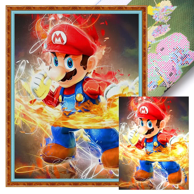 【Yishu Brand】Mario 11CT Stamped Cross Stitch 30*40CM