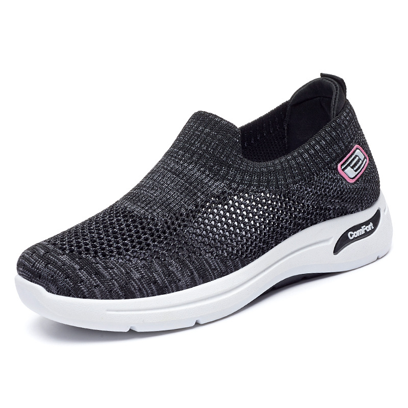 2025 New Women's Casual Lightweight Flat Fashion Breathable Soft-soled Mom Shoes 