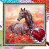 Poppy Horse-11CT Stamped Cross Stitch Bead Embroidery 46*46cm