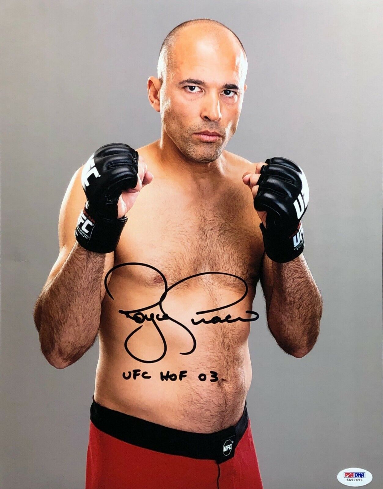 Royce Gracie Signed 11x14 Photo Poster painting UFC HOF 03