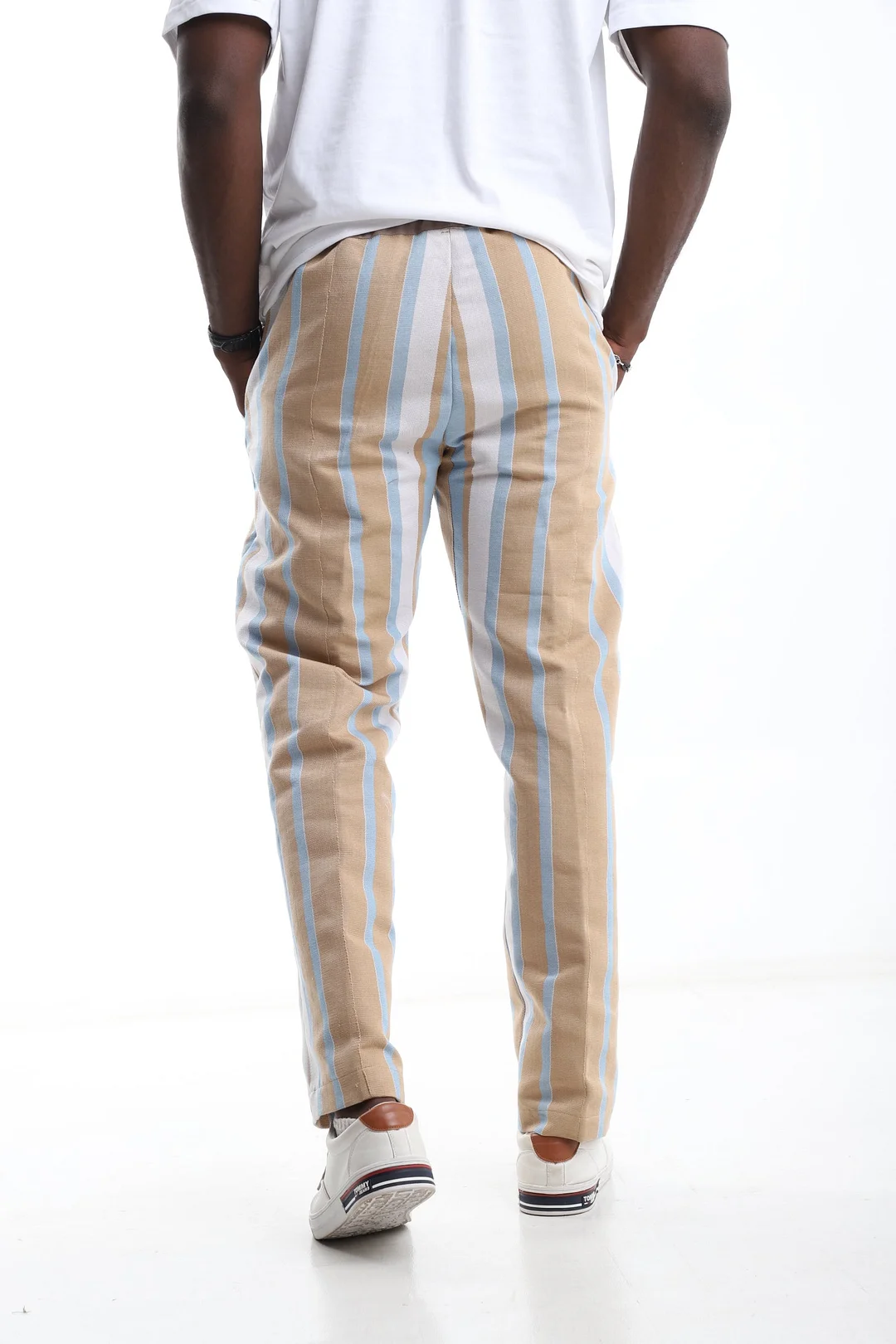 The Desert Sky Aso-Oke Striped Trousers-inspireuse
