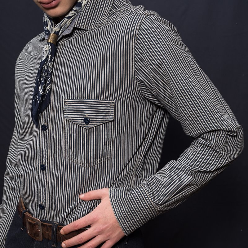 Casual Flap Mother of Pearl Button Collar Shirt