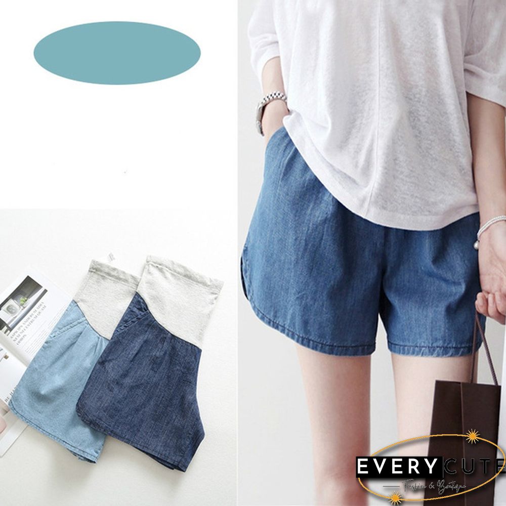 Maternity Pregnancy Women Pregnant Summer Denim Shorts Over Bump Pants Casual