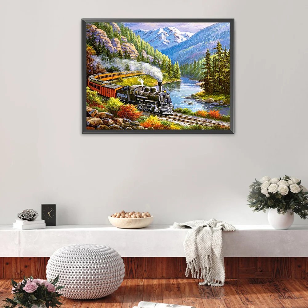 Diamond Painting - Full Round Drill - Train Park(40*30cm)