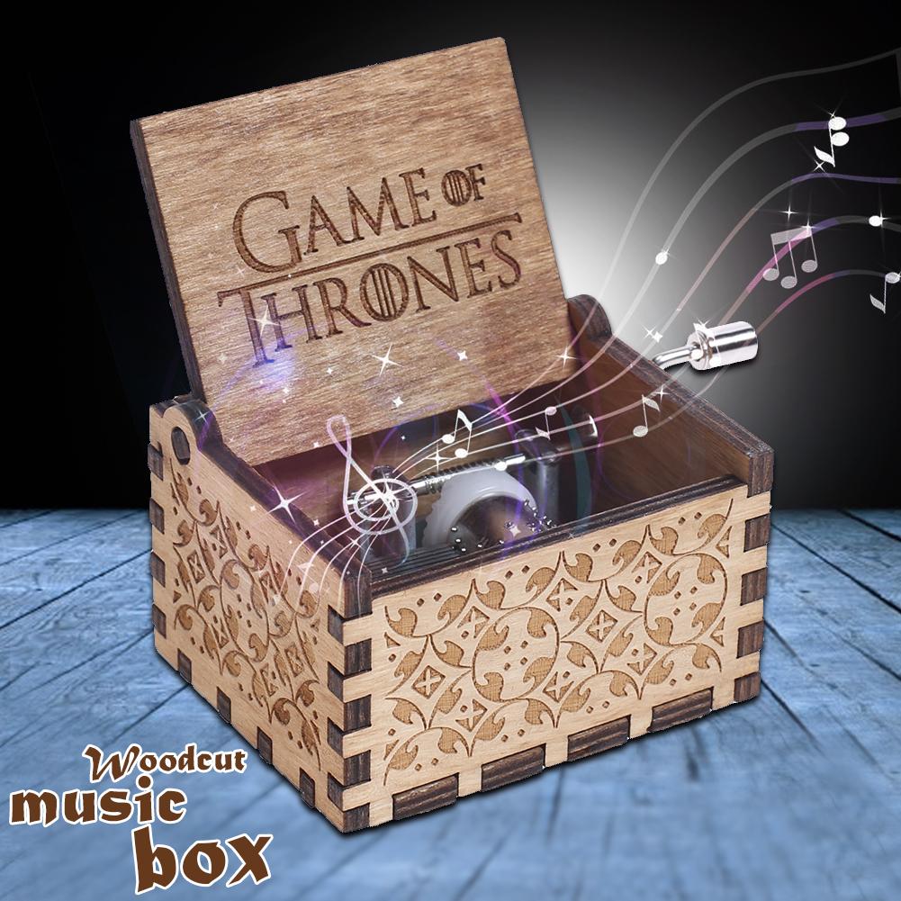 GAME OF THRONES Music Box Engraved Wooden Music Box Crafts Kid Xmas Gifts