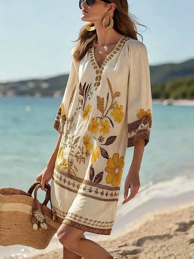 Ladies Loose Printed Dress 