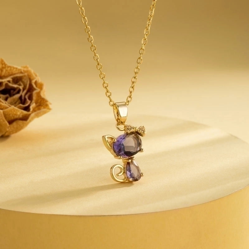 2 Pieces Stainless Steel Titanium Steel 18K Gold Plated Casual Elegant Plating Inlay Cross Heart Shape Flower Zircon Pendant Necklace