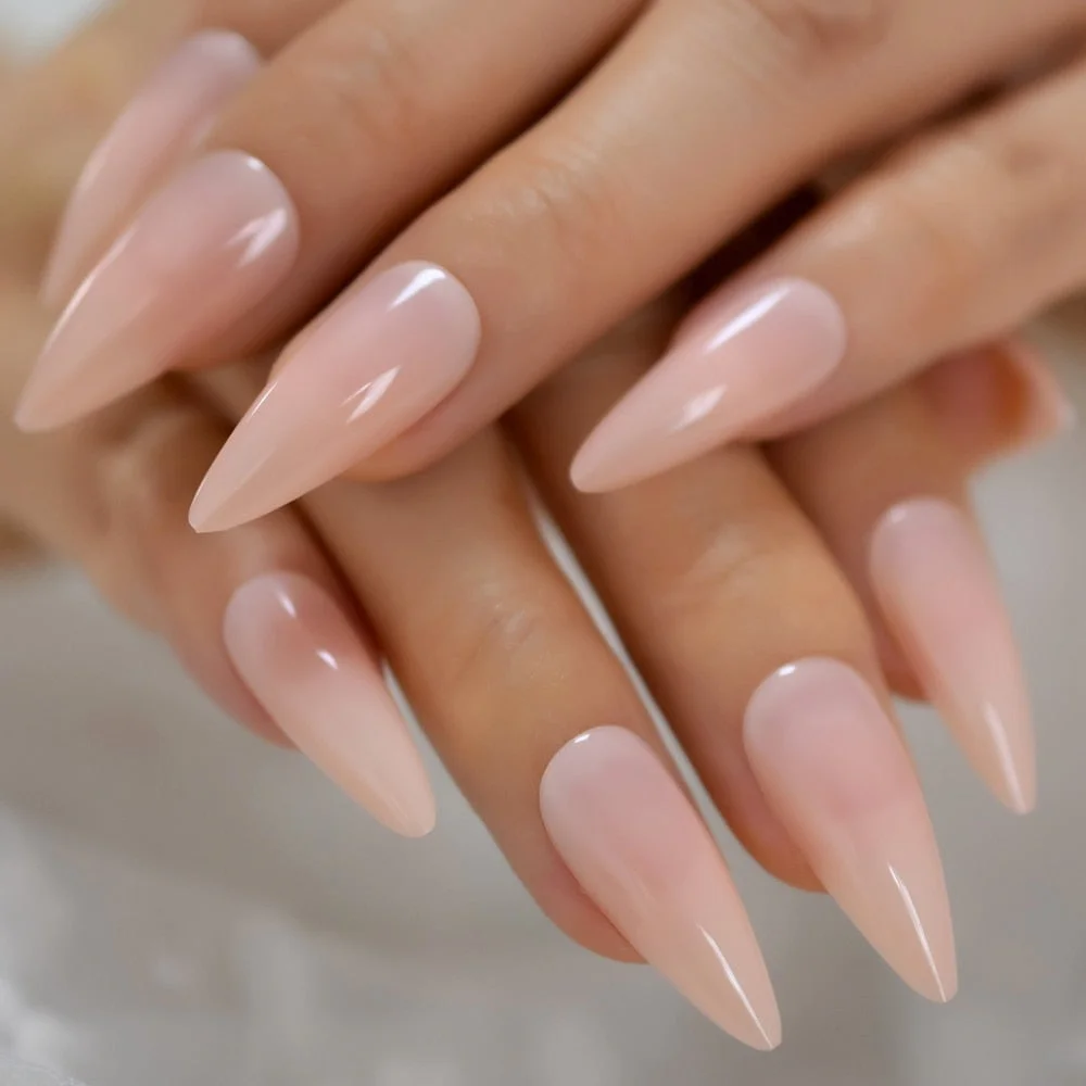 Dark Green Long Stiletto Artificial Press On Nails Sharp Full Cover Glossy Gel False Unas Acrylic Fake Nail Salon Finger Salon-Nail Inspo