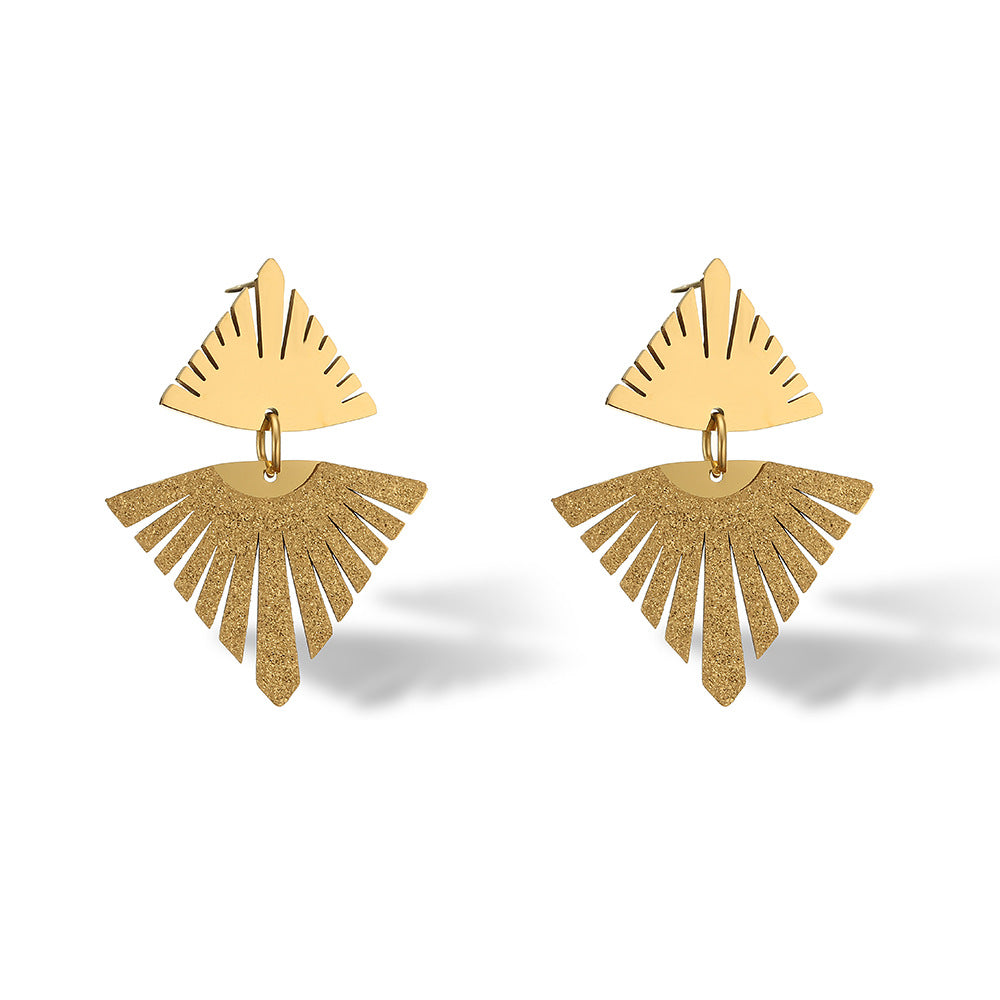 Irregular Geometric Titanium Steel Drop Earrings