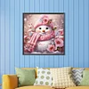 (40*40cm)Snowman - Round Partial AB Drill Diamond Painting
